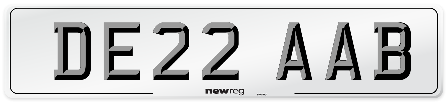 DE22 AAB Number Plate from New Reg
